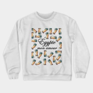 Egypt/ Egypte mon amour- nefertiti pattern Crewneck Sweatshirt